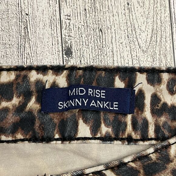 Kaari Blue Mid Rise Skinny Ankle Animal Print Jeans Size 10 - Picture 4 of 6
